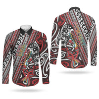 Personalised Maori Language Week Couples Matching Puletasi and Long Sleeve Button Shirt Ake Ake Ake Tribal Patterns