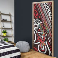 Personalised Maori Language Week Door Cover Ake Ake Ake Tribal Patterns