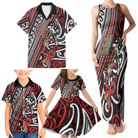 Personalised Maori Language Week Family Matching Tank Maxi Dress and Hawaiian Shirt Ake Ake Ake Tribal Patterns