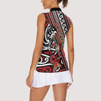 Personalised Maori Language Week Women Sleeveless Polo Shirt Ake Ake Ake Tribal Patterns