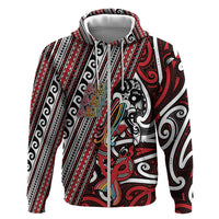 Personalised Maori Language Week Zip Hoodie Ake Ake Ake Tribal Patterns