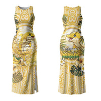 Hawaii Banana Dolphin Family Matching Tank Maxi Dress and Hawaiian Shirt Cute Cosplay Naiʻa Fish Tribal Patterns DT05 Mom's Dress Yellow - Polynesian Pride