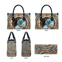 3D Illusion Surfing Skeleton Halloween Leather Bag Surfboard Bones Ocean Wave Stone Well
