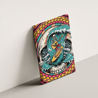 3D Illusion Surfing Skull Aloha Halloween Canvas Wall Art Tropical Guitarist Bones Wave DT05 - Polynesian Pride