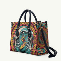 3D Illusion Surfing Skull Aloha Halloween Leather Bag Tropical Guitarist Bones Wave DT05 Blue - Polynesian Pride