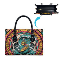 3D Illusion Surfing Skull Aloha Halloween Leather Bag Tropical Guitarist Bones Wave DT05 - Polynesian Pride