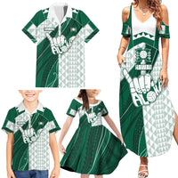 Custom Hawaii Volleyball Family Matching Summer Maxi Dress and Hawaiian Shirt Shaka Aloha Hand DT05 - Polynesian Pride