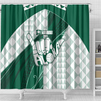 Hawaii Volleyball Shower Curtain Shaka Aloha Hand