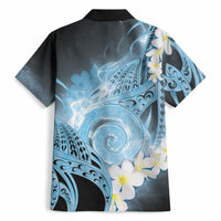 Piko Hawaiian Hawaiian Shirt Blue Galaxy Spiral Plumeria Tribal Patterns