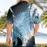 Piko Hawaiian Hawaiian Shirt Blue Galaxy Spiral Plumeria Tribal Patterns