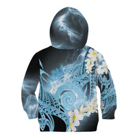 Piko Hawaiian Kid Hoodie Blue Galaxy Spiral Plumeria Tribal Patterns