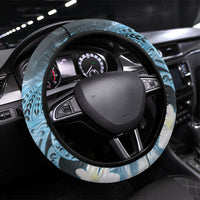Piko Hawaiian Steering Wheel Cover Blue Galaxy Spiral Plumeria Tribal Patterns