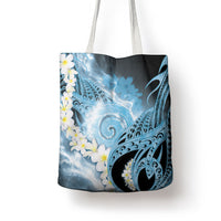 Piko Hawaiian Tote Bag Blue Galaxy Spiral Plumeria Tribal Patterns