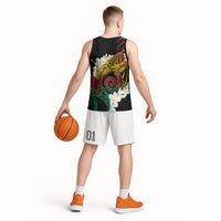 Piko Hawaiian Basketball Jersey Gradient Spiral Plumeria Tribal Patterns