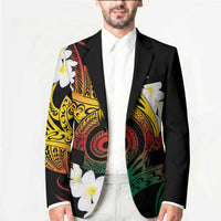 Piko Hawaiian Blazer Gradient Spiral Plumeria Tribal Patterns