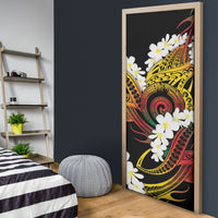Piko Hawaiian Door Cover Gradient Spiral Plumeria Tribal Patterns