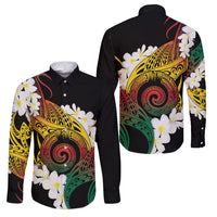 Piko Hawaiian Family Matching Summer Maxi Dress and Hawaiian Shirt Gradient Spiral Plumeria Tribal Patterns