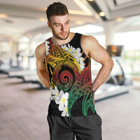 Piko Hawaiian Men Tank Top Gradient Spiral Plumeria Tribal Patterns