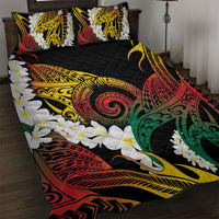 Piko Hawaiian Quilt Bed Set Gradient Spiral Plumeria Tribal Patterns