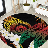 Piko Hawaiian Round Carpet Gradient Spiral Plumeria Tribal Patterns