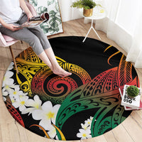 Piko Hawaiian Round Carpet Gradient Spiral Plumeria Tribal Patterns