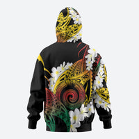 Piko Hawaiian Zip Hoodie Gradient Spiral Plumeria Tribal Patterns