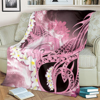 Piko Hawaiian Blanket Pink Galaxy Spiral Plumeria Tribal Patterns