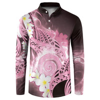 Piko Hawaiian Button Sweatshirt Pink Galaxy Spiral Plumeria Tribal Patterns