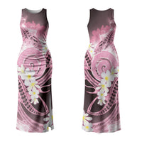 Piko Hawaiian Couples Matching Tank Maxi Dress and Hawaiian Shirt Pink Galaxy Spiral Plumeria Tribal Patterns