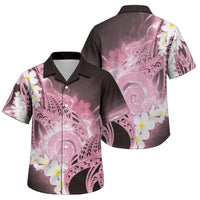 Piko Hawaiian Family Matching Tank Maxi Dress and Hawaiian Shirt Pink Galaxy Spiral Plumeria Tribal Patterns