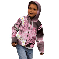 Piko Hawaiian Kid Hoodie Pink Galaxy Spiral Plumeria Tribal Patterns