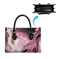 Piko Hawaiian Leather Bag Pink Galaxy Spiral Plumeria Tribal Patterns
