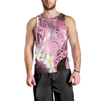 Piko Hawaiian Men Tank Top Pink Galaxy Spiral Plumeria Tribal Patterns