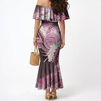 Piko Hawaiian Mermaid Dress Pink Galaxy Spiral Plumeria Tribal Patterns