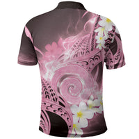 Piko Hawaiian Polo Shirt Pink Galaxy Spiral Plumeria Tribal Patterns