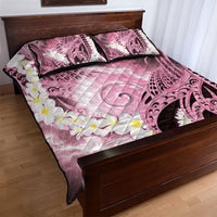 Piko Hawaiian Quilt Bed Set Pink Galaxy Spiral Plumeria Tribal Patterns