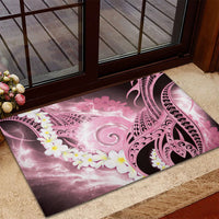 Piko Hawaiian Rubber Doormat Pink Galaxy Spiral Plumeria Tribal Patterns