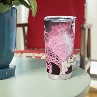Piko Hawaiian Tumbler Cup Pink Galaxy Spiral Plumeria Tribal Patterns
