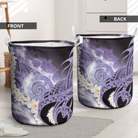 Piko Hawaiian Laundry Basket Purple Galaxy Spiral Plumeria Tribal Patterns