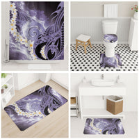 Piko Hawaiian Bathroom Set Purple Galaxy Spiral Plumeria Tribal Patterns