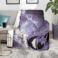 Piko Hawaiian Blanket Purple Galaxy Spiral Plumeria Tribal Patterns