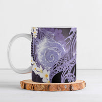 Piko Hawaiian Ceramic Mug Purple Galaxy Spiral Plumeria Tribal Patterns
