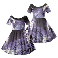 Piko Hawaiian Family Matching Puletasi and Hawaiian Shirt Purple Galaxy Spiral Plumeria Tribal Patterns