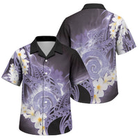 Piko Hawaiian Family Matching Summer Maxi Dress and Hawaiian Shirt Purple Galaxy Spiral Plumeria Tribal Patterns