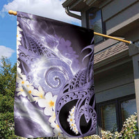 Piko Hawaiian Garden Flag Purple Galaxy Spiral Plumeria Tribal Patterns