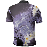 Piko Hawaiian Polo Shirt Purple Galaxy Spiral Plumeria Tribal Patterns