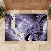 Piko Hawaiian Rubber Doormat Purple Galaxy Spiral Plumeria Tribal Patterns