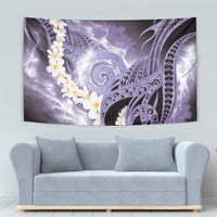 Piko Hawaiian Tapestry Purple Galaxy Spiral Plumeria Tribal Patterns
