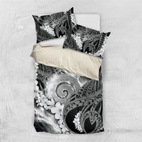 Piko Hawaiian Bedding Set Monochrome Galaxy Spiral Plumeria Tribal Patterns