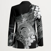 Piko Hawaiian Blazer Monochrome Galaxy Spiral Plumeria Tribal Patterns